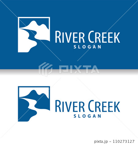 River logo, creeks, simple silhouette inspiration design river flow illustration template River logo, creeks, simple silhouette inspiration design river flow illustration template 110273127