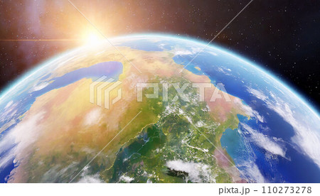 宇宙から見た地球のイメージ 110273278
