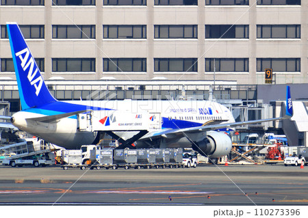 大阪国際空港　ANA　飛行機　離陸態勢　スカイパーク 110273396