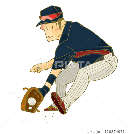 野球選手（内野手）のイラスト 110274071
