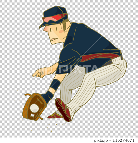 野球選手（内野手）のイラスト 110274071