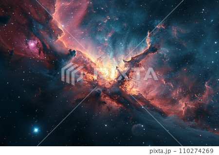 銀河の創造 宇宙の奥深くの星間雲 AI画像 61 110274269
