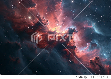 銀河の創造 宇宙の奥深くの星間雲 AI画像 96 110274304