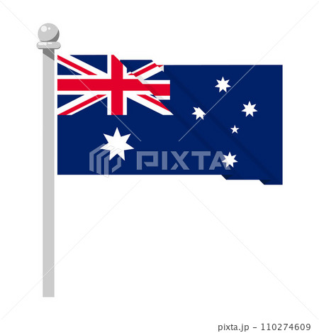 Australia flag in flat style isolated on white background, vector illustration Australia flag in flat style isolated on white background, vector illustration 110274609