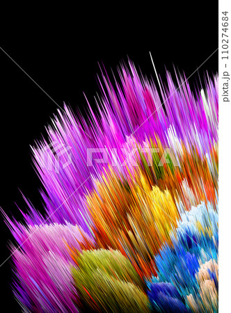 Abstract colorful irregular lines on black background Abstract colorful irregular lines on black background 110274684