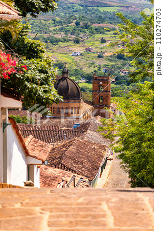 Heritage town Barichara, beautiful colonial architecture in most beautiful town in Colombia. 110274703