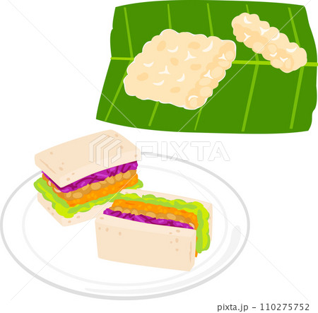 テンペとテンペを使ったサンドイッチ 110275752