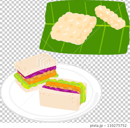 テンペとテンペを使ったサンドイッチ 110275752