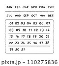 Simple handwritten date in classic style. Vector handwritten numbers calendar. Work  calendar. 110275836