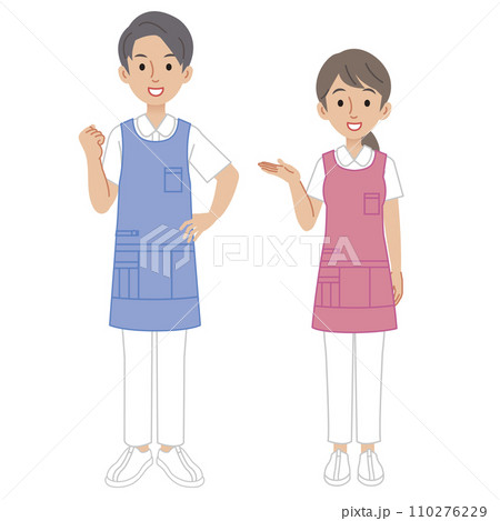 若い介護士の男女 110276229