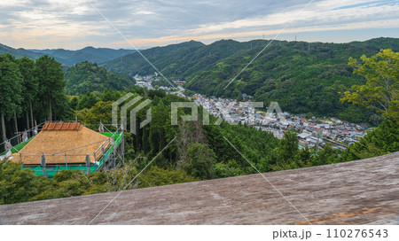 愛知 足助城から城下を望む 愛知 足助城から城下を望む 110276543