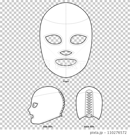 覆面マスク三面図 覆面マスク三面図 110276572