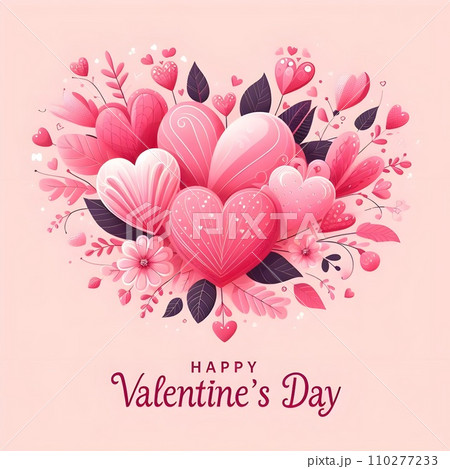 pink heart with pink paper background 110277233