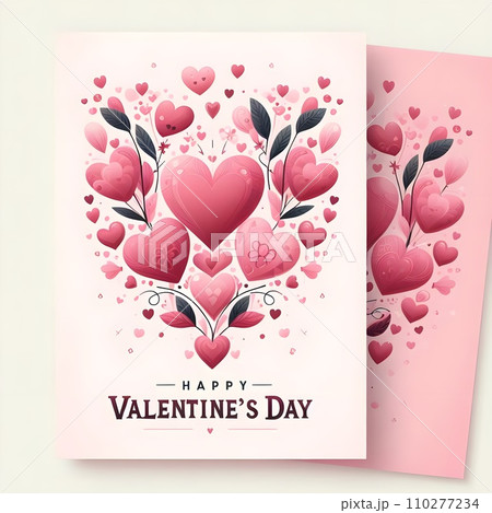 pink heart with pink paper background 110277234