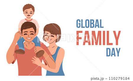 Global Family Day. Creative Global Family Day Design For Social Media post. Family Day Flat cartoon Illustration. 110279184