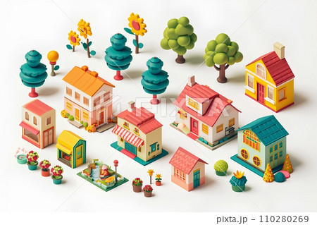 住宅とお店のアイコン-1 住宅とお店のアイコン-1 110280269