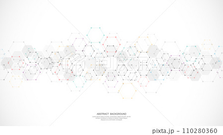 Abstract background with geometric shapes and hexagon pattern. Vector illustration 110280360