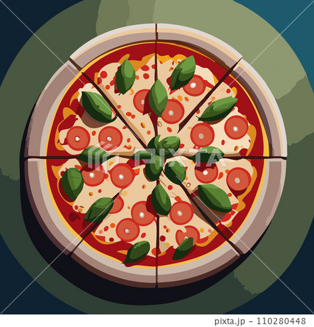 Pizza. Homemade pizza. Delicious pizza. Freshly made Italian margherita pizza with buffalo mozzarella and basil. Pizza with cheese, tomato sauce. Wood oven. World Pizza Day. February 9. 2024. 110280448