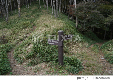 日光　中禅寺湖　中宮祠阿世潟峠線歩道上にある半月峠　2023年10月12日 110280880