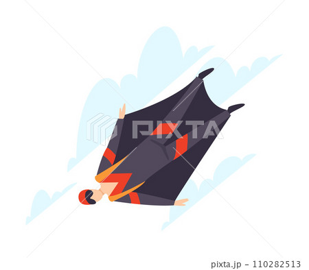 Wingsuit flying illustration isolated on white background. 110282513