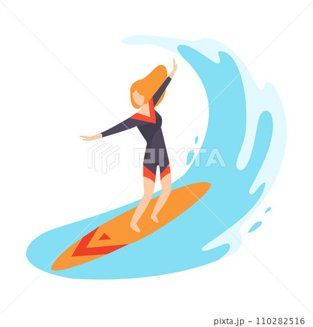 Character surfing vector illustration isolated on white background. Character surfing vector illustration isolated on white background. 110282516
