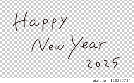 "Happy New Year" handwritten text New Year's card text material "Happy New Year" handwritten text New Year's card text material 110283734