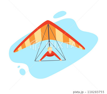 Hang gliding character vector illustration isolated on white background. Hang gliding character vector illustration isolated on white background. 110283755