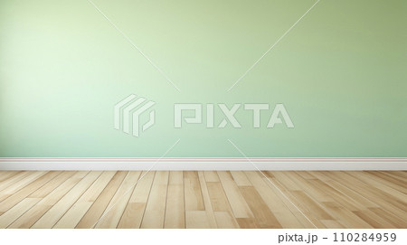 Brightly lit green color room 110284959