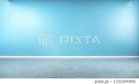 Brightly lit sky blue color room 110284960