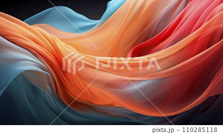 An abstract forms with waving color textile An abstract forms with waving color textile 110285118