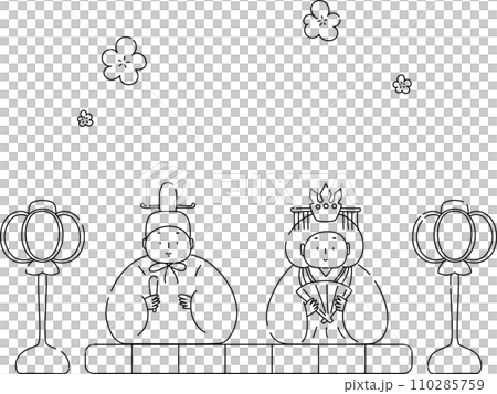 手描きのかわいいお雛様 手描きのかわいいお雛様 110285759