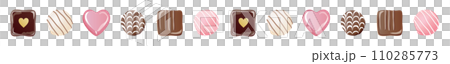 バレンタインデーのチョコレートのラインイラスト 110285773
