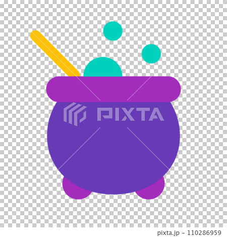 Halloween, color style icon representing witches pot 110286959