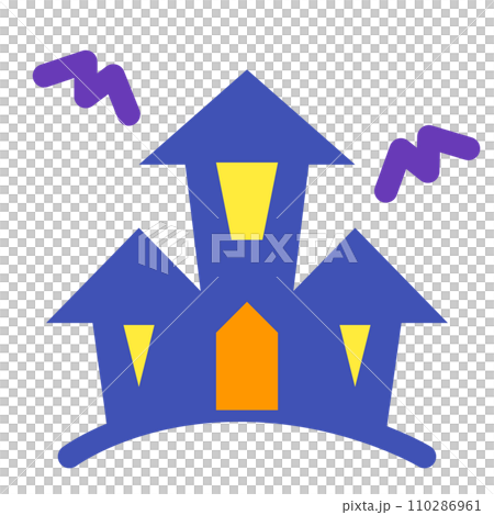 Color style icon representing Halloween, haunted house Color style icon representing Halloween, haunted house 110286961