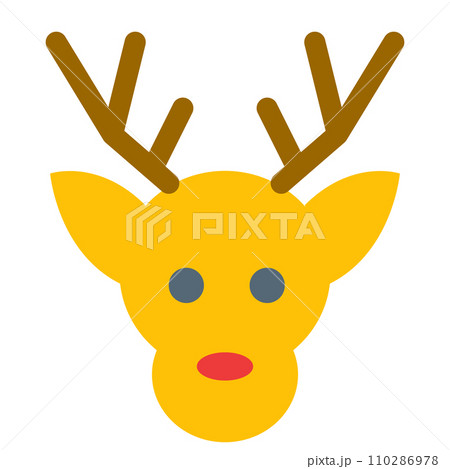 クリスマス、トナカイを表すカラースタイルのアイコン クリスマス、トナカイを表すカラースタイルのアイコン 110286978