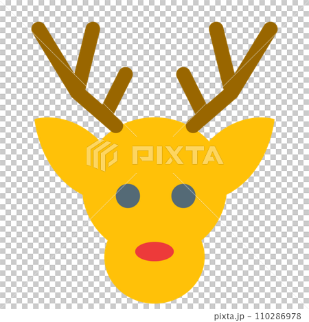 クリスマス、トナカイを表すカラースタイルのアイコン クリスマス、トナカイを表すカラースタイルのアイコン 110286978