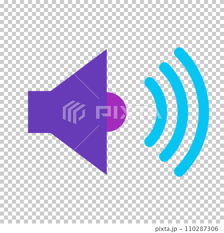 Color style icons representing music, sound, volume, speakers Color style icons representing music, sound, volume, speakers 110287306