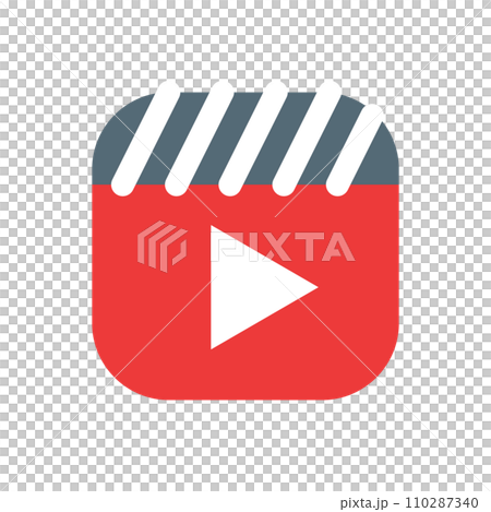 Color style icons representing videos, playback and apps 110287340