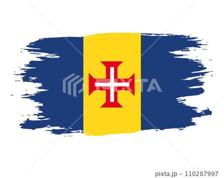 Madeira flag drawn with a brush 110287997