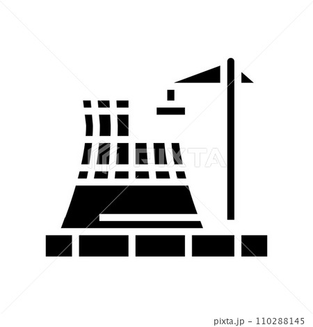 plant construction nuclear energy glyph icon vector illustration 110288145