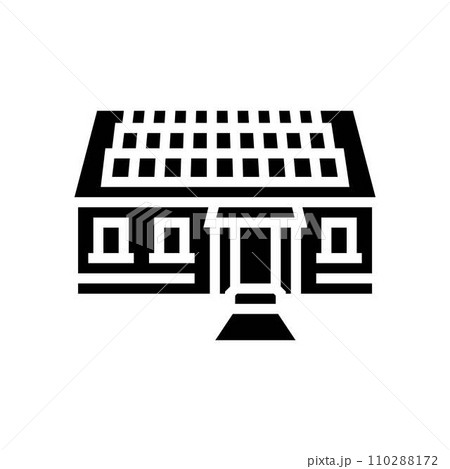 roof solar panel glyph icon vector illustration 110288172