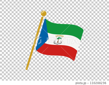 赤道幾內亞國旗圖標矢量圖解 赤道幾內亞國旗圖標矢量圖解 110288236