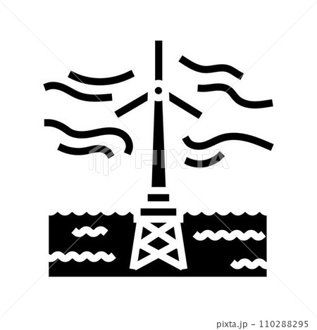 floating wind turbine glyph icon vector illustration floating wind turbine glyph icon vector illustration 110288295