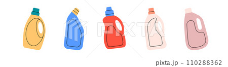 Antibacterial toilet cleaners. Cleaning service tools. Housekeeping service equipment. Vector illustration. Antibacterial toilet cleaners. Cleaning service tools. Housekeeping service equipment. Vector illustration. 110288362