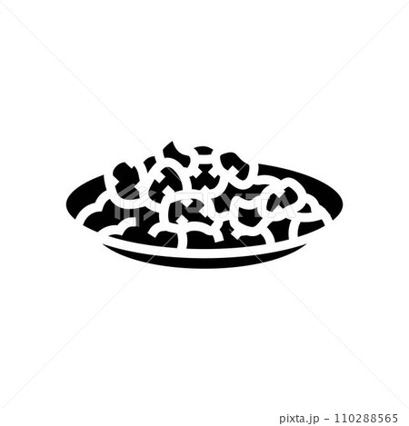 sesame chicken chinese cuisine glyph icon vector illustration 110288565