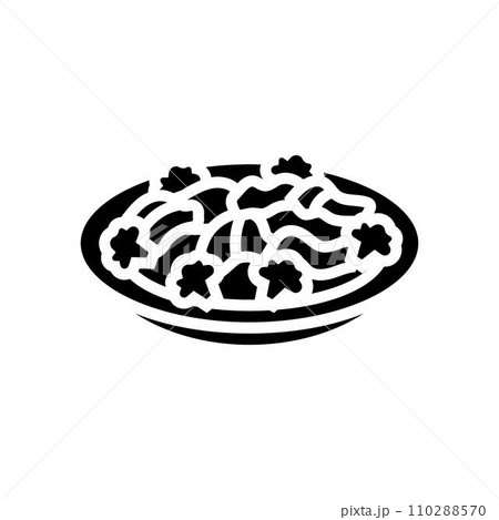 beef and broccoli chinese cuisine glyph icon vector illustration beef and broccoli chinese cuisine glyph icon vector illustration 110288570