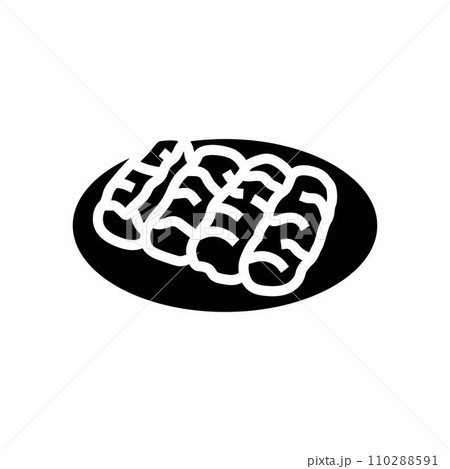 spring rolls chinese cuisine glyph icon vector illustration spring rolls chinese cuisine glyph icon vector illustration 110288591