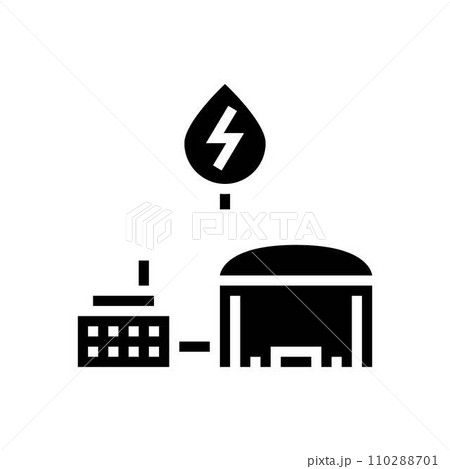 biogas plant biomass glyph icon vector illustration 110288701