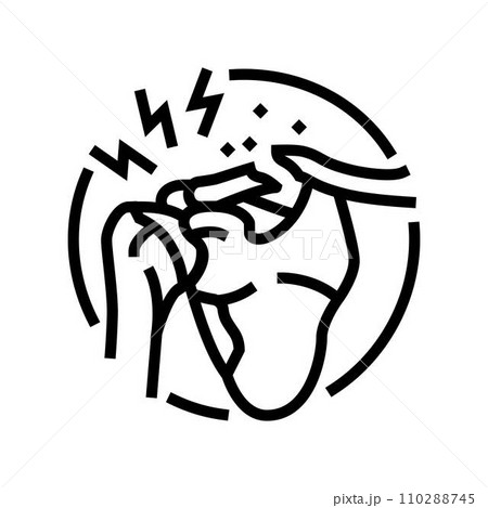 clavicle fracture osteoporosis bone line icon vector illustration clavicle fracture osteoporosis bone line icon vector illustration 110288745