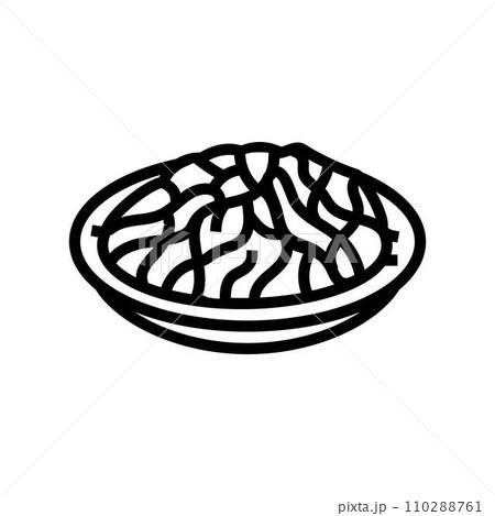 fajitas mexican cuisine line icon vector illustration 110288761